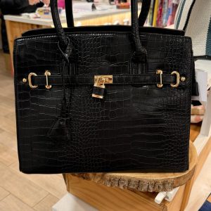 Bolso cocodrilo negro