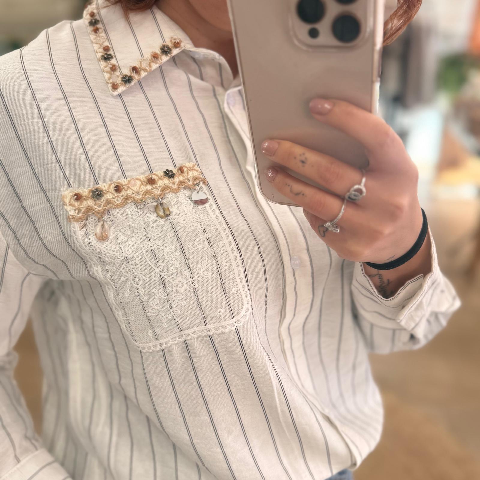 Camisa Rayas bordada - Imagen 3