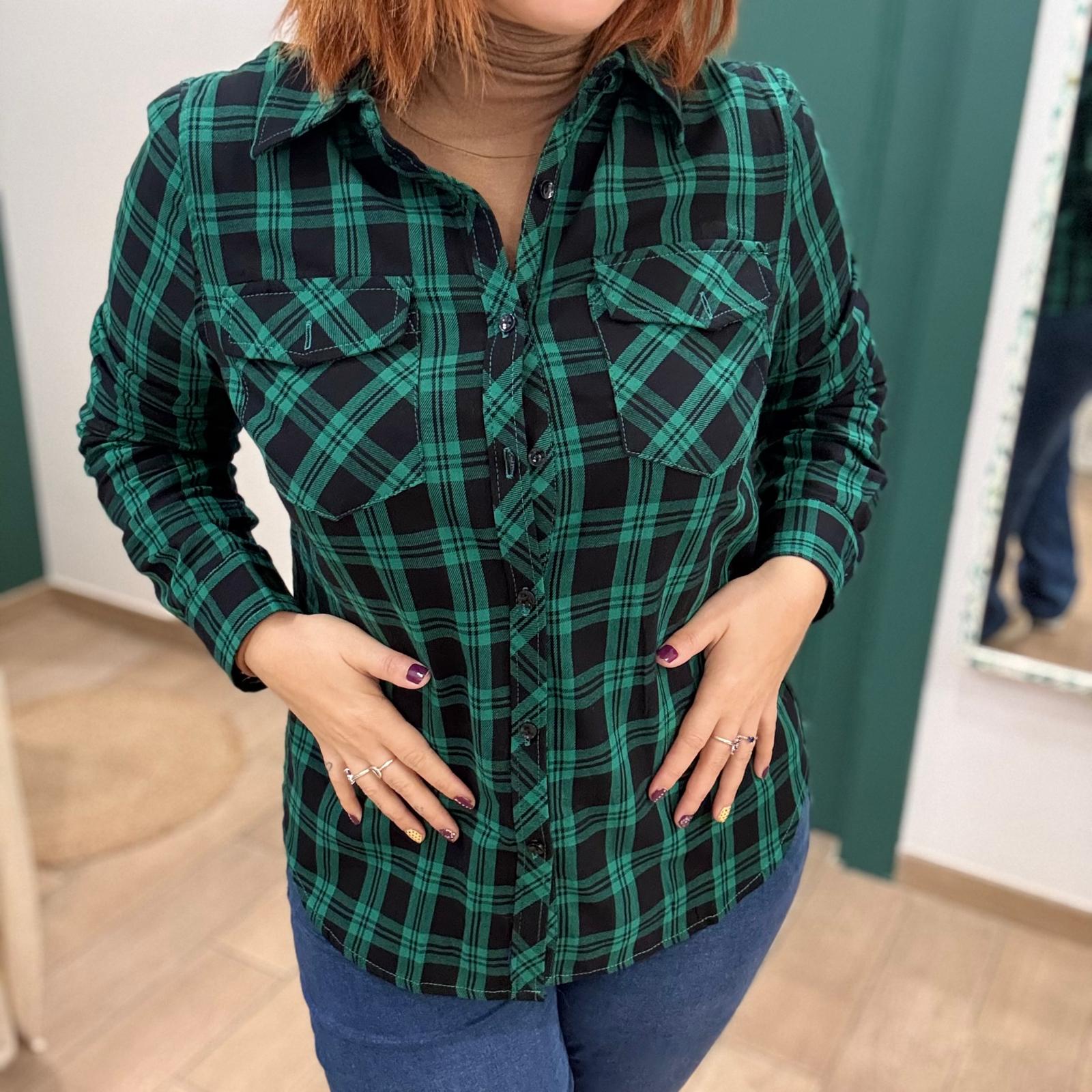 Camisa cuadros verde - Imagen 3