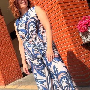 Pantalón punto frío azul