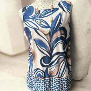 Camiseta sin mangas punto frío Azul