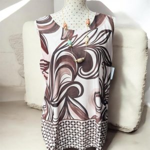 Camiseta sin mangas punto frio marrón