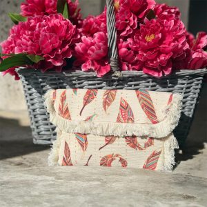 Bolso étnico plumas Naranja